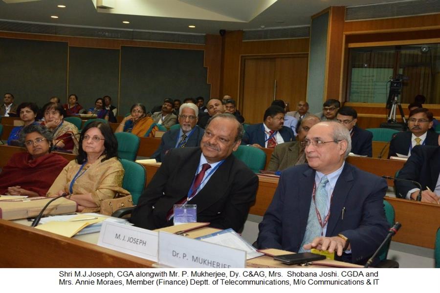 Shri M.J.Joseph, CGA alongwith Mr. P. Mukherjee, Dy. C&AG, Mrs.  Shobana Joshi. CGDA and Mrs. Annie Moraes, Member (Finance) D/o Telecommunications, M/o Communications & IT